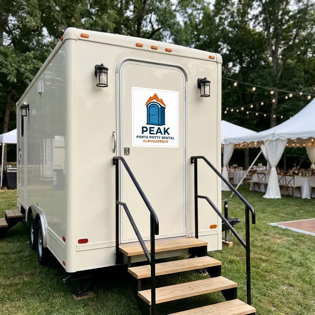 Luxury Restroom Trailer by Peak Porta Potty Rental Albuquerque